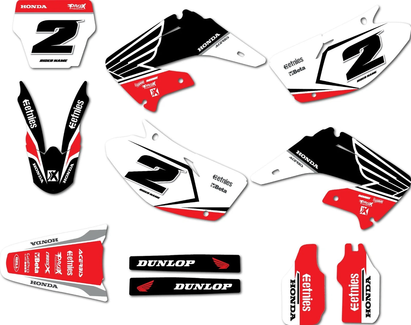Honda CR 250 Sticker Kit Sprint Style Graphics for 2002-2012 Models