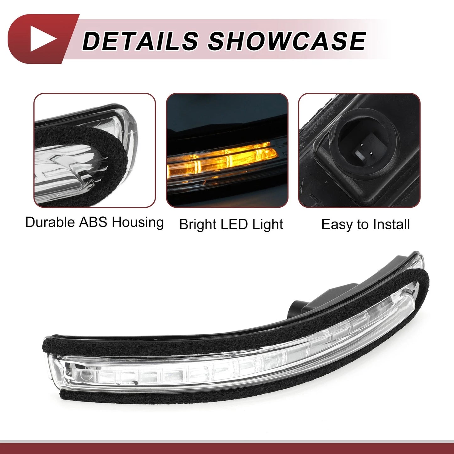 Right Mirror Turn Signal Light for KIA Rio 2012-2016 Black Clear