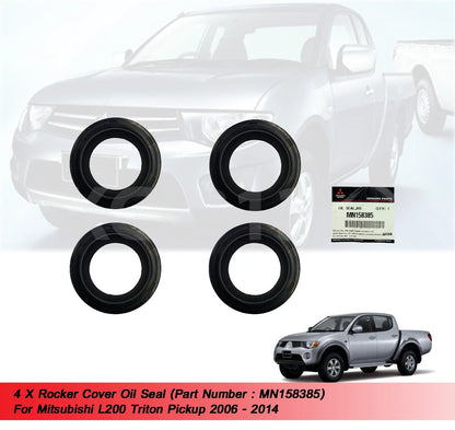 4 x Rocker Cover Oil Seals for Mitsubishi L200 Triton (2006-2014)