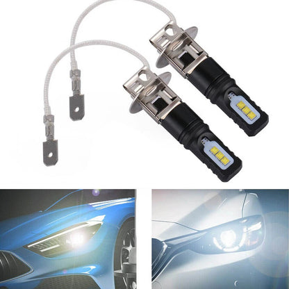 80W 6000LM LED Headlight Bulbs for Car (H3) - White 6500K