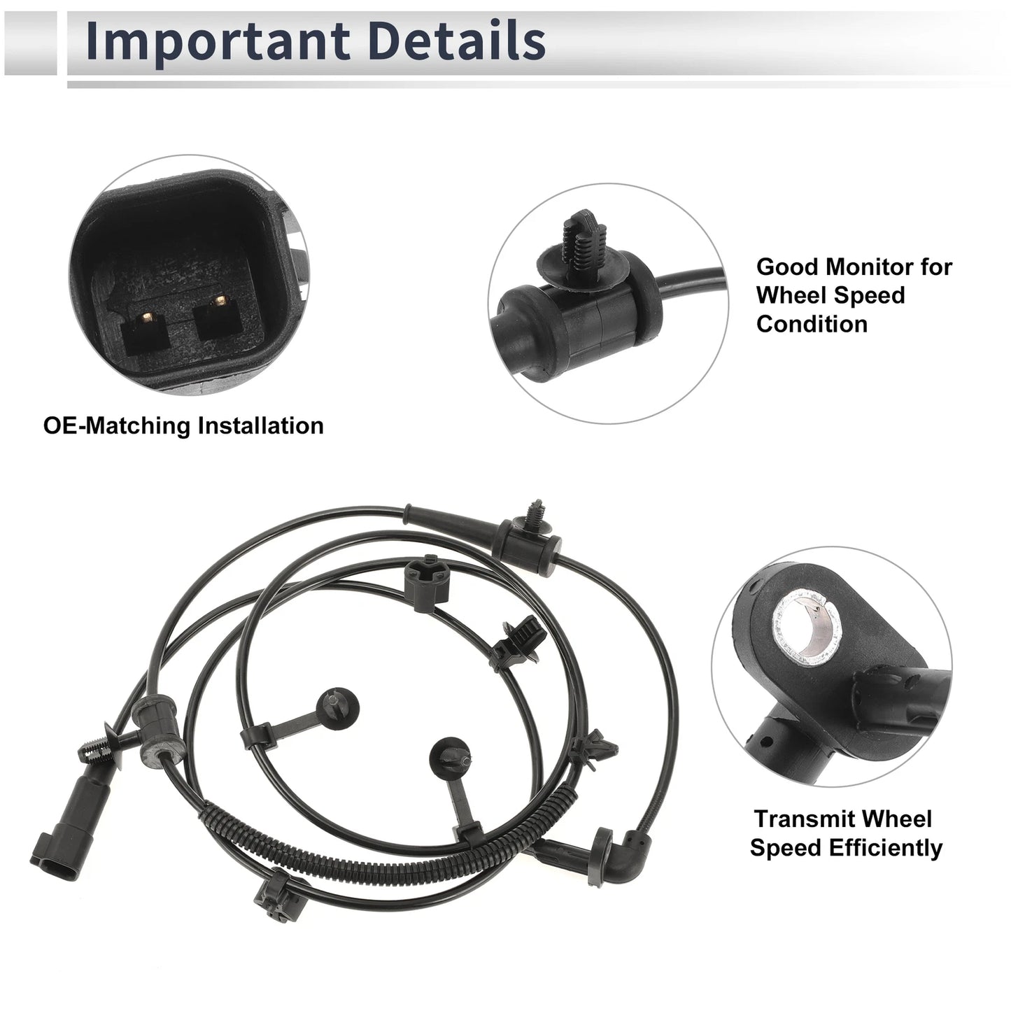 ABS Wheel Speed Sensor for Chevrolet Malibu (2013-2015) 1 x Rear Right
