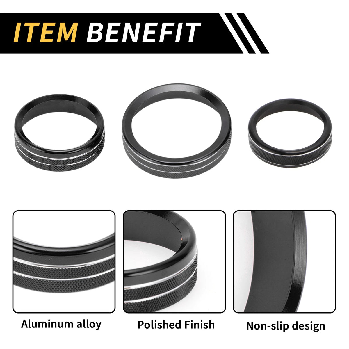 Air Conditioning Button Cover Trim for Ford F-150 XLT (2016-2019) Black 1 Set