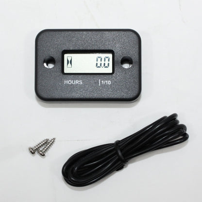 Inductive Waterproof Hour Meter for Marine ATV Motorcycle Dirt Bike - Black