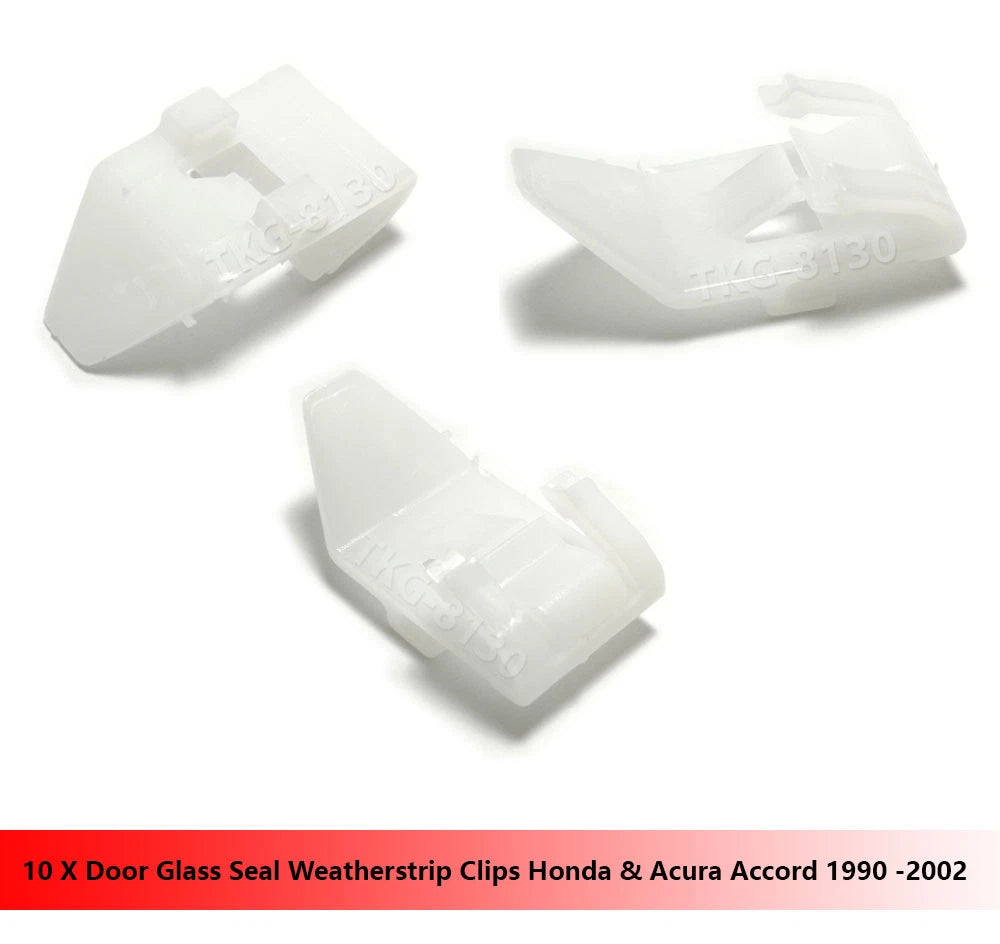10 x Door Glass Seal Clips for Honda & Acura Accord (1990-2002)