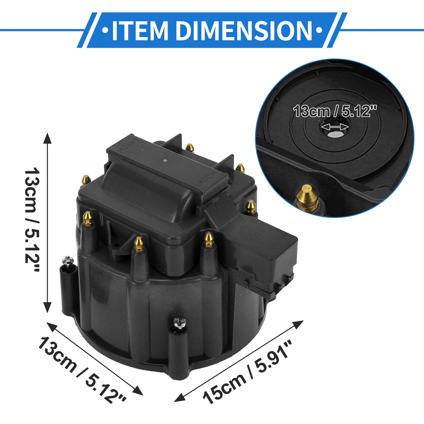 Distributor Cap Kit for Chevy GM SBC BBC 305 327 350 396 Black Rotor