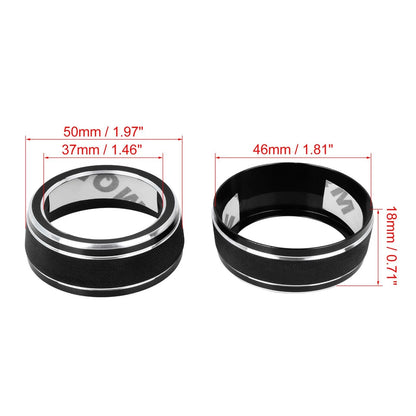 2 x Black Car AC Climate Control Ring Knob Trim Cover for Toyota RAV4 (2019–2020)