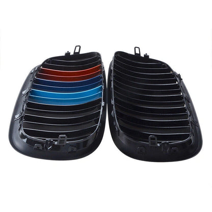 M-color Gloss Black Front Bumper Kidney Grills for BMW E70 X5 E71 X6 (2007-2013)