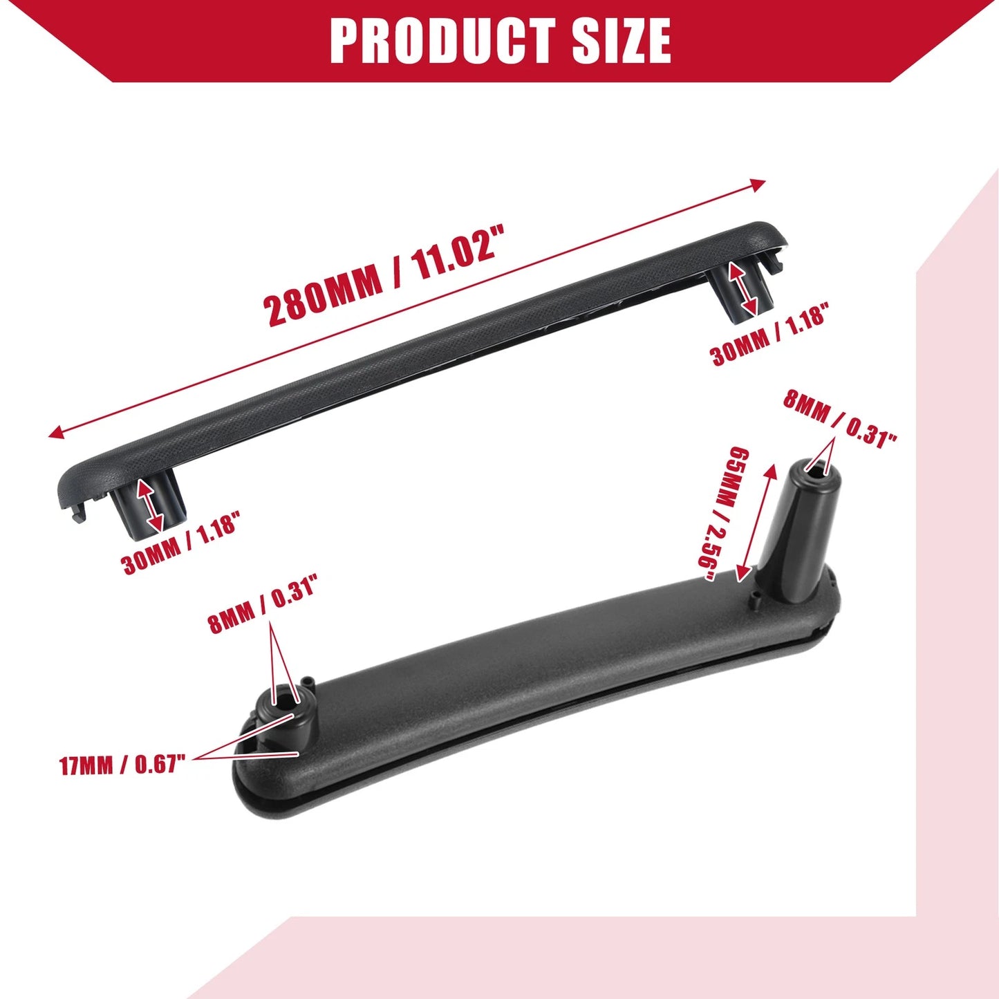 Left Side Door Pull Handle for Mitsubishi Eclipse (2006-2012) Black