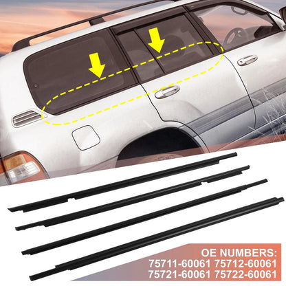 4x Door Belt Seal for Toyota Land Cruiser Prado / Lexus GX470 (2003–2009)