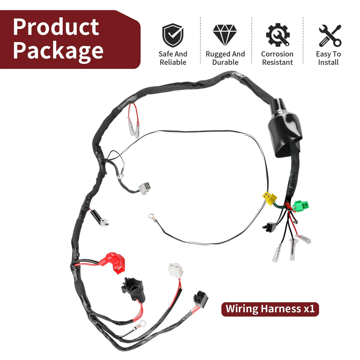 2x Wiring Harness 2x4 for Suzuki QuadSport LT80 (1989–1998)