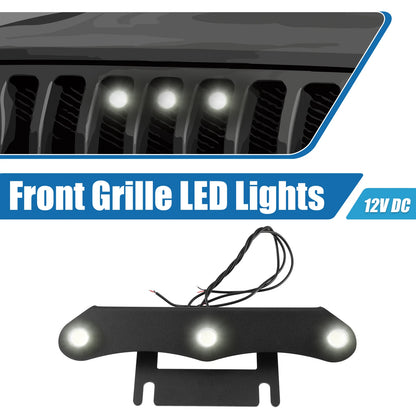 LED Front Grille Lights Set for Jeep Gladiator JT 2020-2023 White & Black