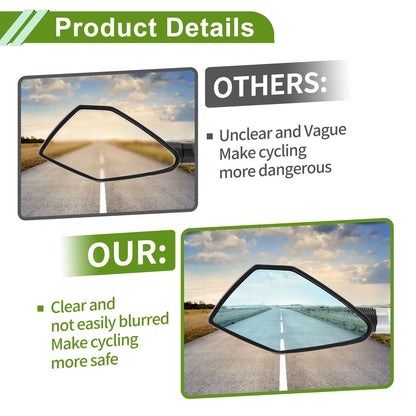 2 x Rear View Mirrors Polygonal Shape Silver Tone Aluminum Alloy for M8/M10 Motorcycle