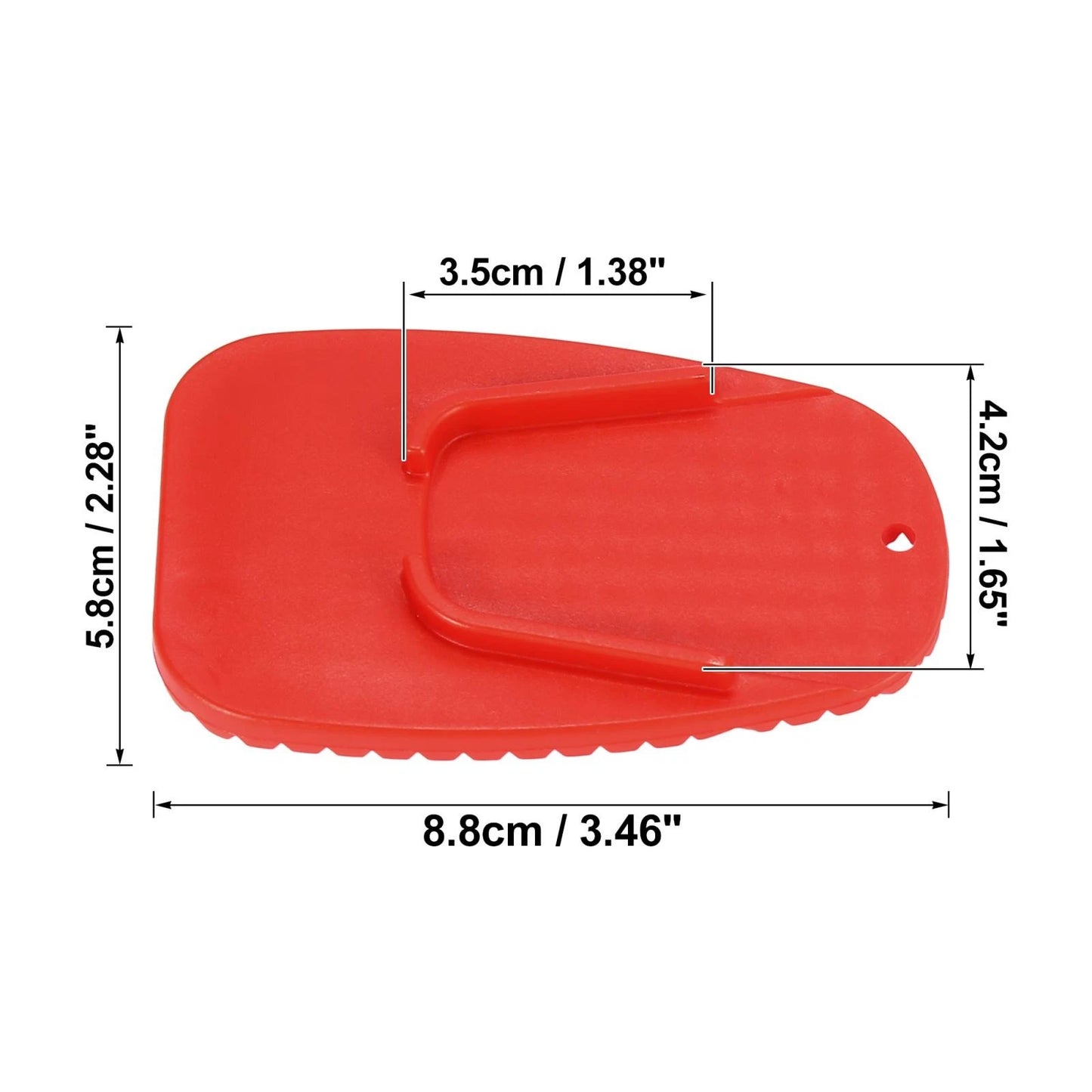 8pcs Kickstand Pad Support Plate Side Stand Extension Pad Red for Motorcycle