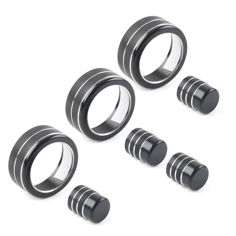 7x Switch Knob Ring Cover Trim for Honda Civic 11th Gen & CR-V 2023-24 Black