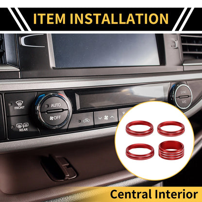AC Audio Headlight CD Switch Knob Cover Ring for Jeep Gladiator JT (2018-2021)