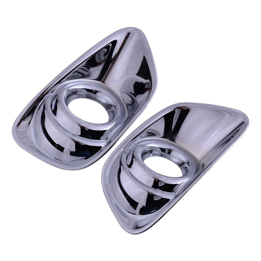 2 x Front Rear Chrome Fog Light Covers for Jeep Compass (2011-2014)