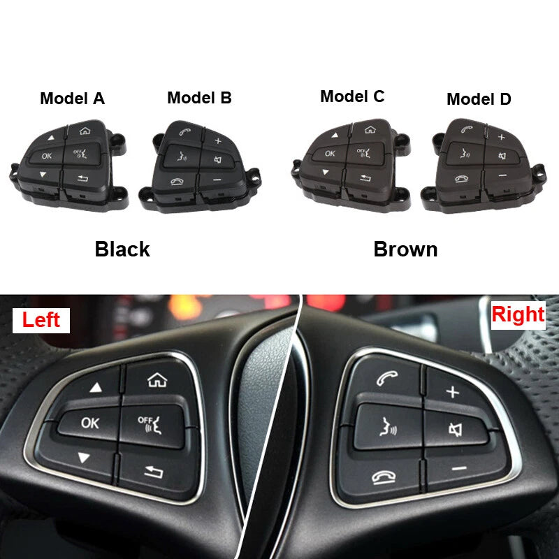 Car Steering Wheel Control Switch Buttons Parts Kit Fits Benz C GLC W205 14-18