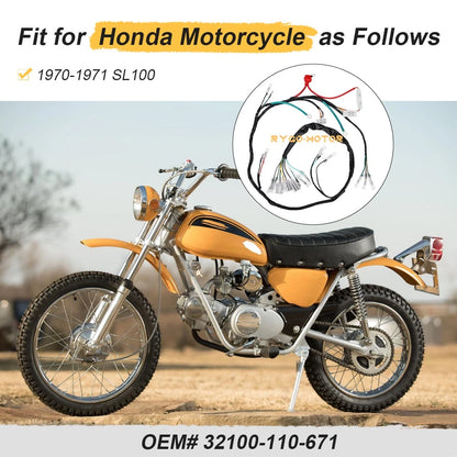 Main Wire Harness for Honda SL100 (1970–1971)