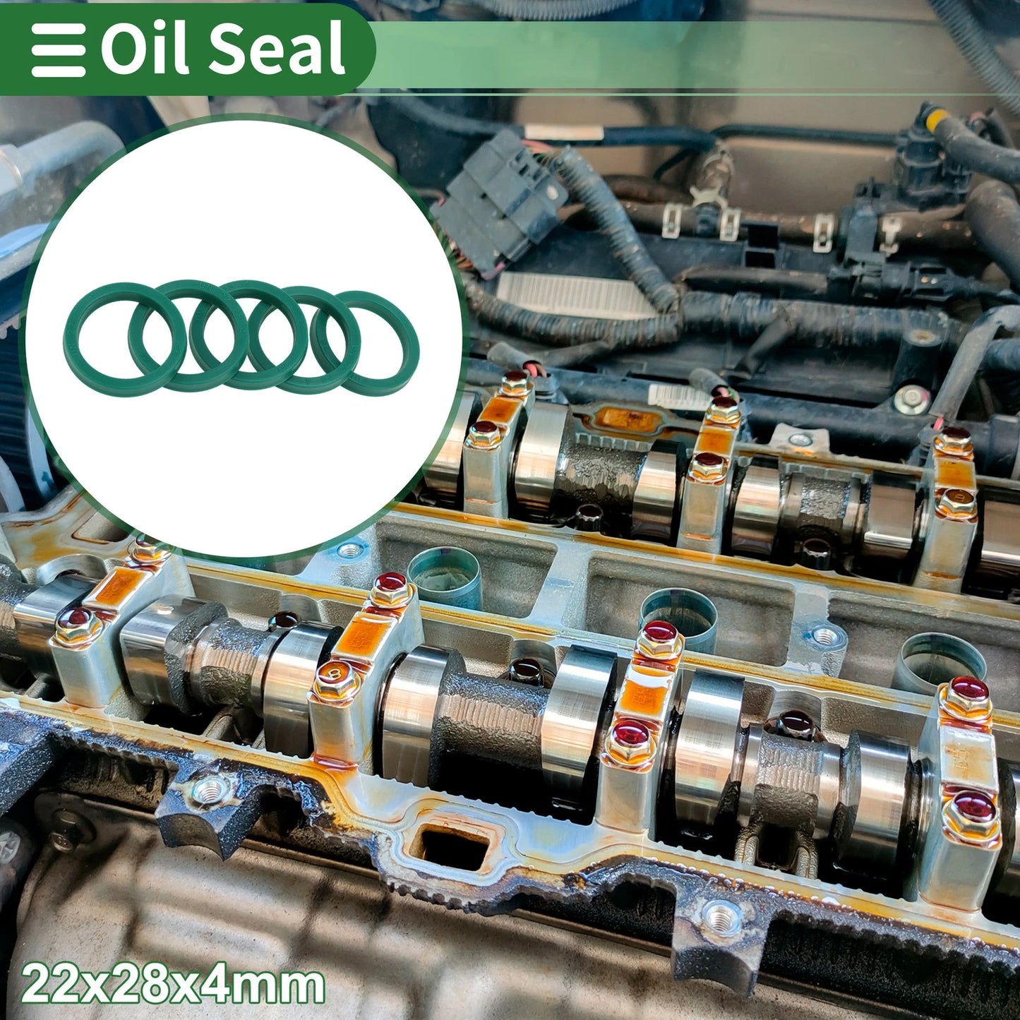 Oil Seal Rotary Shaft Seal TPU 22x28x4mm 5 Pcs