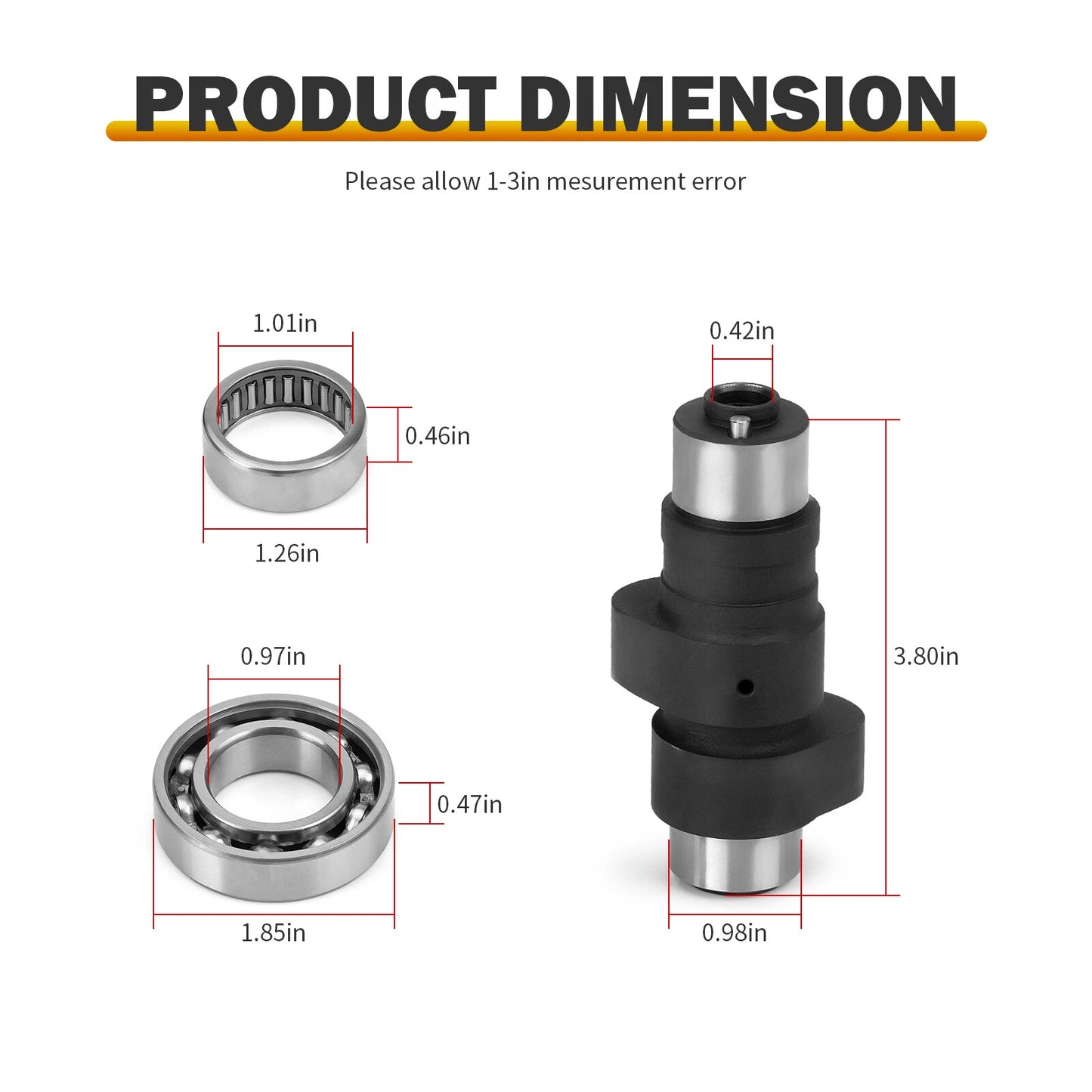 Camshaft w/ Bearings for Yamaha Big Bear 400 4x4 YFM400 (2000-2006)