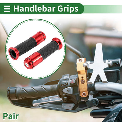 7/8" 22mm Hand Grips Cover Aluminum Alloy Black Red for Motorcycle