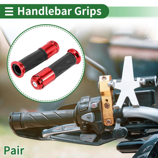 7/8" 22mm Hand Grips Cover Aluminum Alloy Black Red for Motorcycle