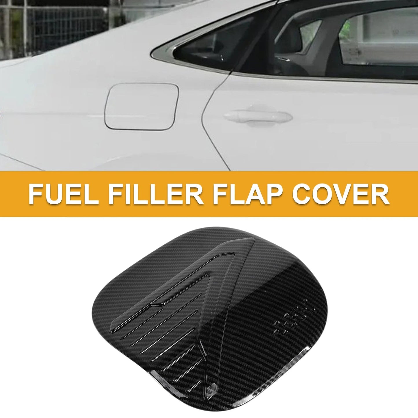 Fuel Tank Door Cap for Nissan Qashqai 2023-2025 Carbon Fiber Black