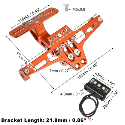 License Bracket Fender E-liminator Orange for Motorcycle