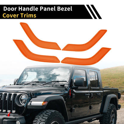 Orange Front Rear Door Handle Panel Bezel Cover Trims for Jeep Wrangler (2007-2023)