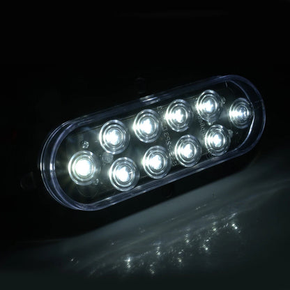 4pc Oval White Trailer Lights 10 LED Sealed Stop Turn Tail for Truck