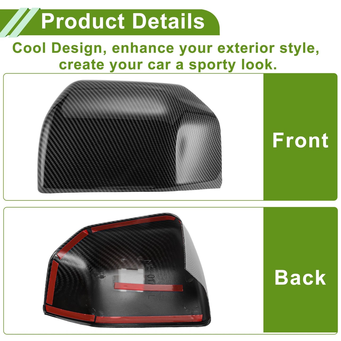 Black Side Mirror Cover Caps for Ford F150 (2015-2020)