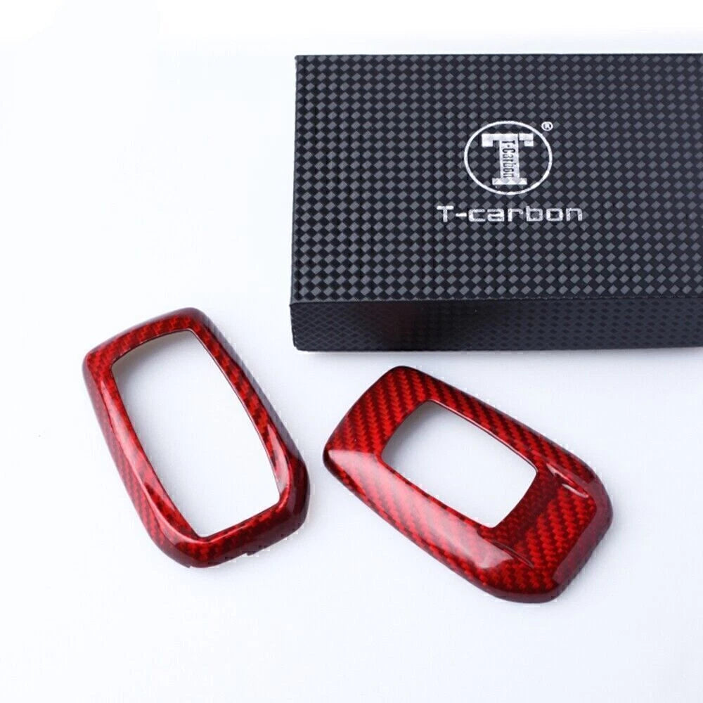 Red Carbon Fiber Smart Key Case Cover for Toyota Alphard RAV4 Hilux