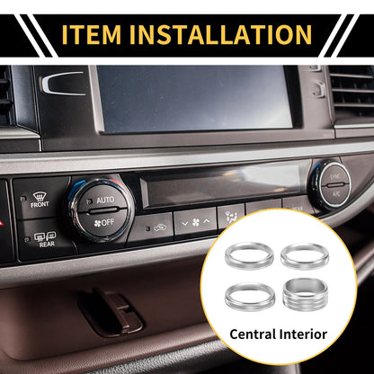 AC Audio Headlight CD Switch Knob Cover Ring for Jeep Gladiator JT (2019-2023)