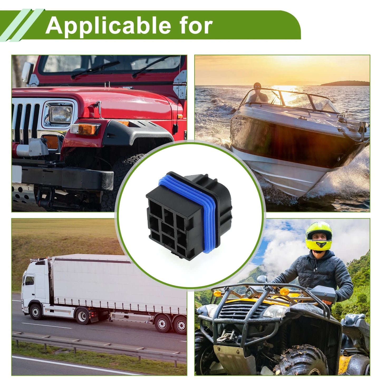 2 x Auto Relay 12V/24V 80A Waterproof for Car, Motorcycle, Truck, Boat