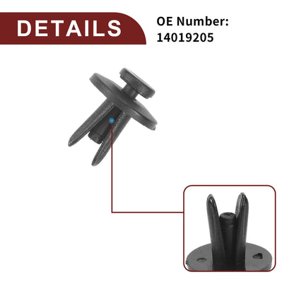 Front Fender Skirt Clip for GM Bumper Push-Type Retainer Rivet 100 Pcs