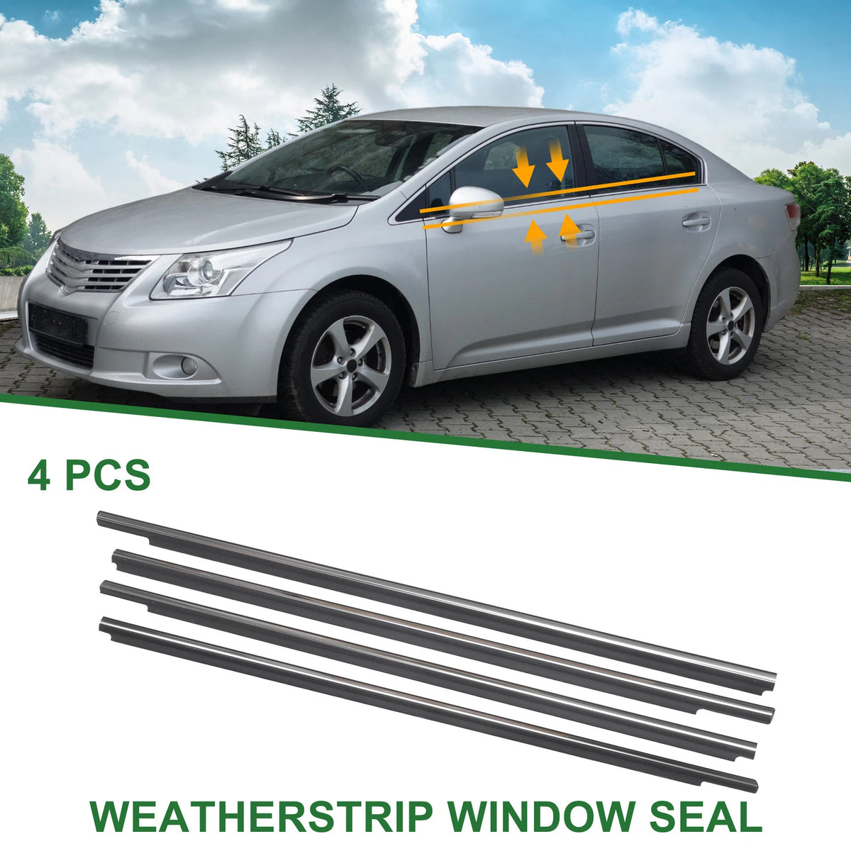 4 x Weatherstrip Window Seal for Toyota Camry (1997-2001)