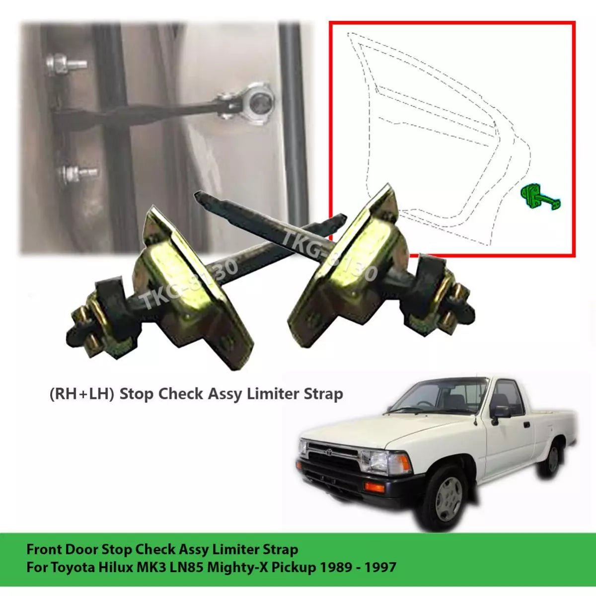 Door Stop Check Limiter Strap for Toyota Hilux MK3 (1988-1997)