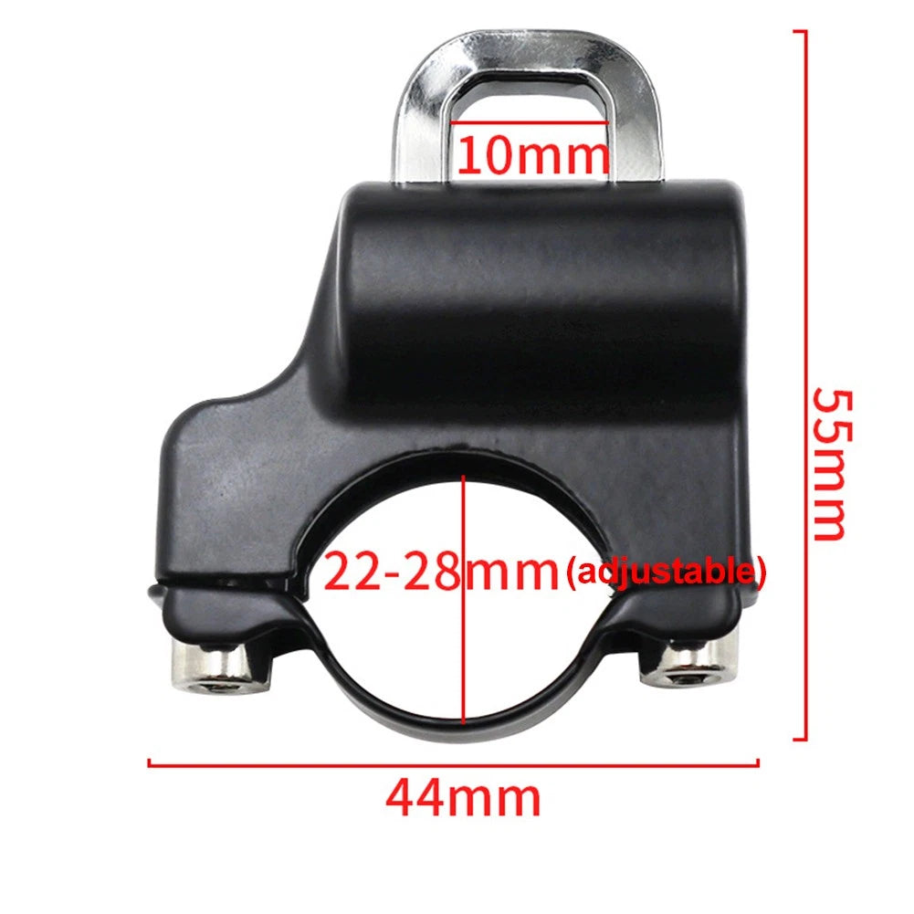 Universal Anti-Theft Motorcycle Helmet Lock for 7/8" 22-28mm Handlebar