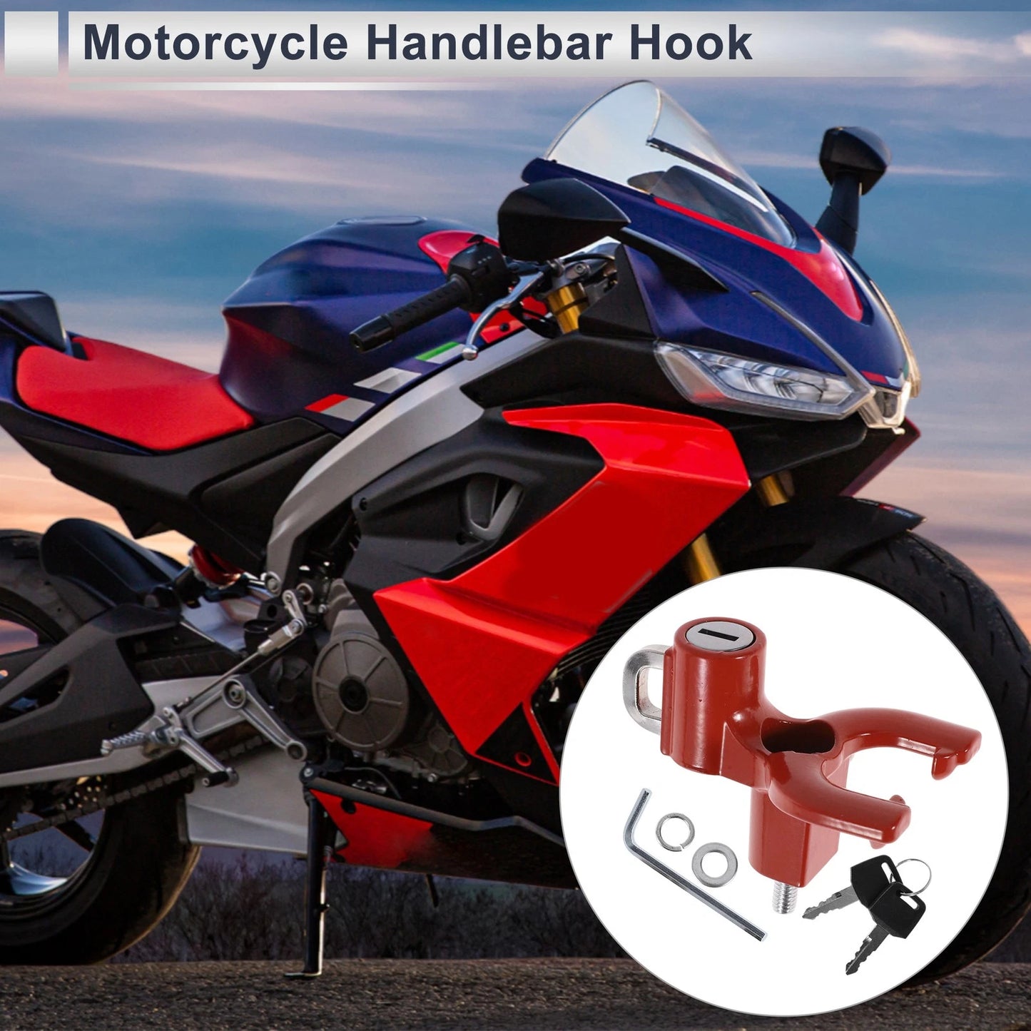 Double-Fork Metal Motorcycle Hanging Hook 1 Set for Motorcycle