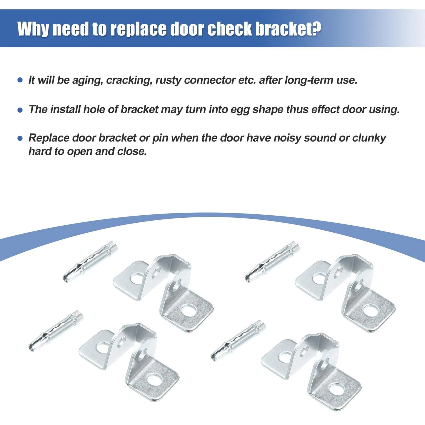 4 x Door Check Bracket & Pin for Jeep Cherokee (1984-2001)