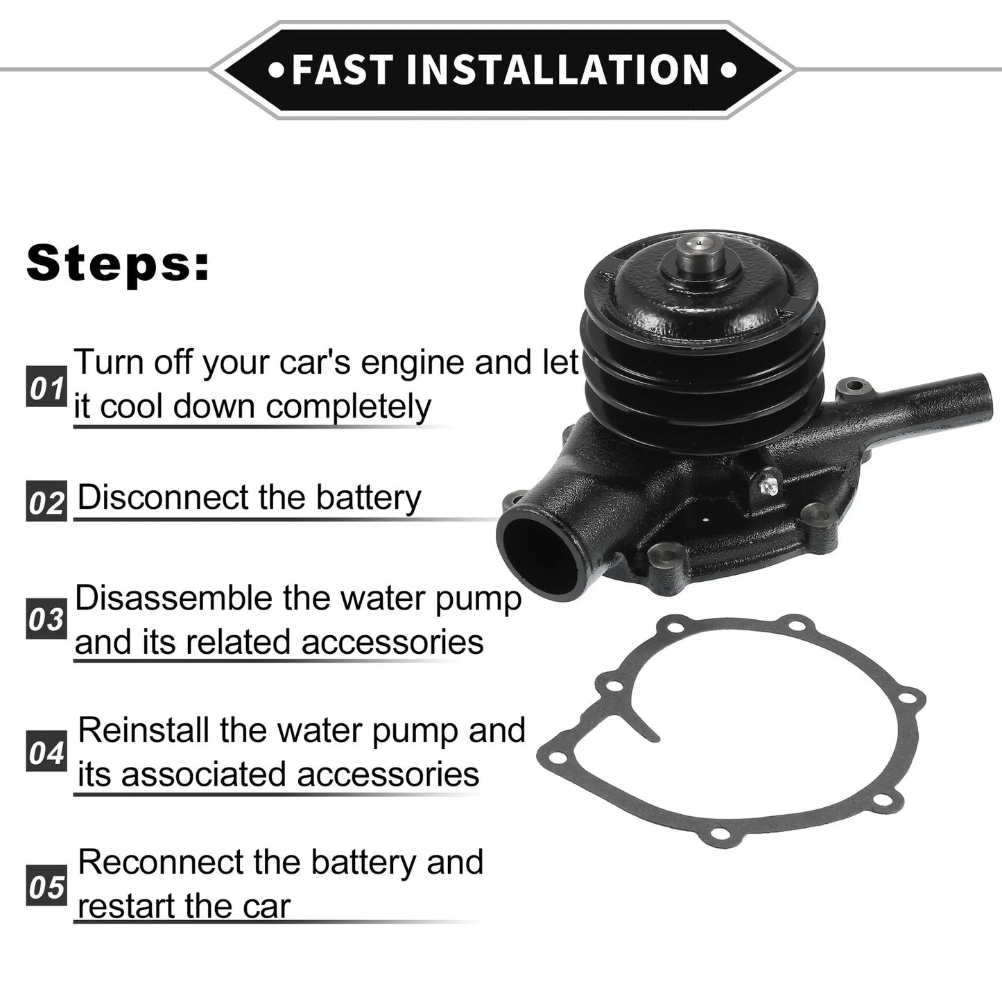 Water Pump & Gasket Kit for Mitsubishi Forklift FD100