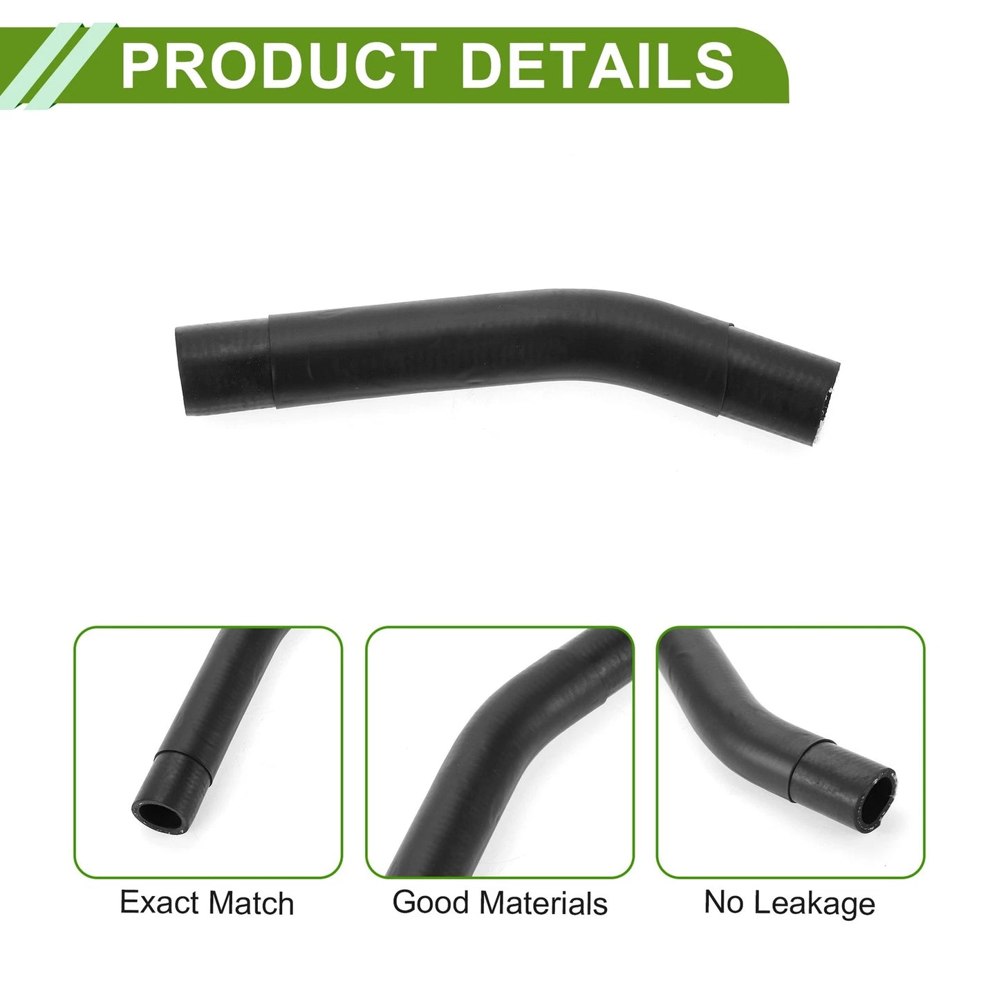 Heater Hose for Toyota Highlander 3.3L 2001-2010 (No.1626120010) Rubber Black