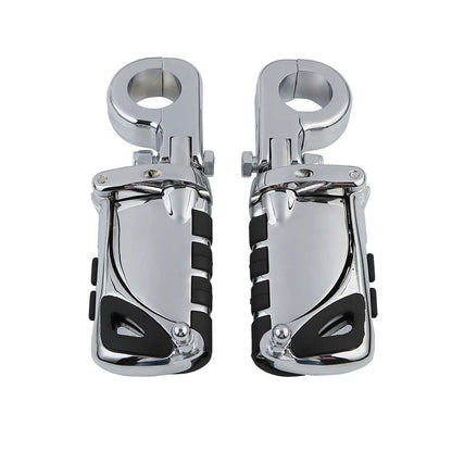 Chrome 1-1/4" Highway Bar Footpegs for Harley Touring & Softail