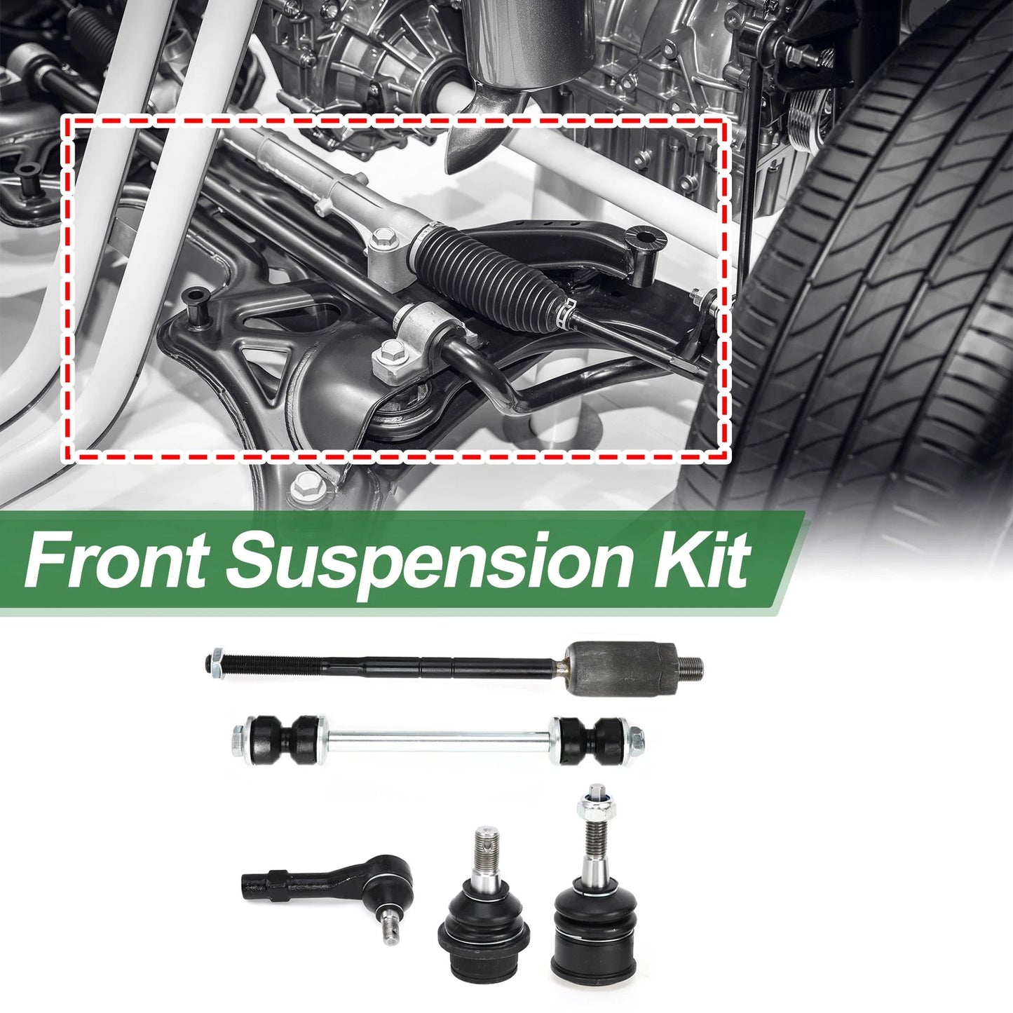 10 x Front Suspension Kit Tie Rod Ends & Sway Bar Links for Ford Explorer (2002-2003)