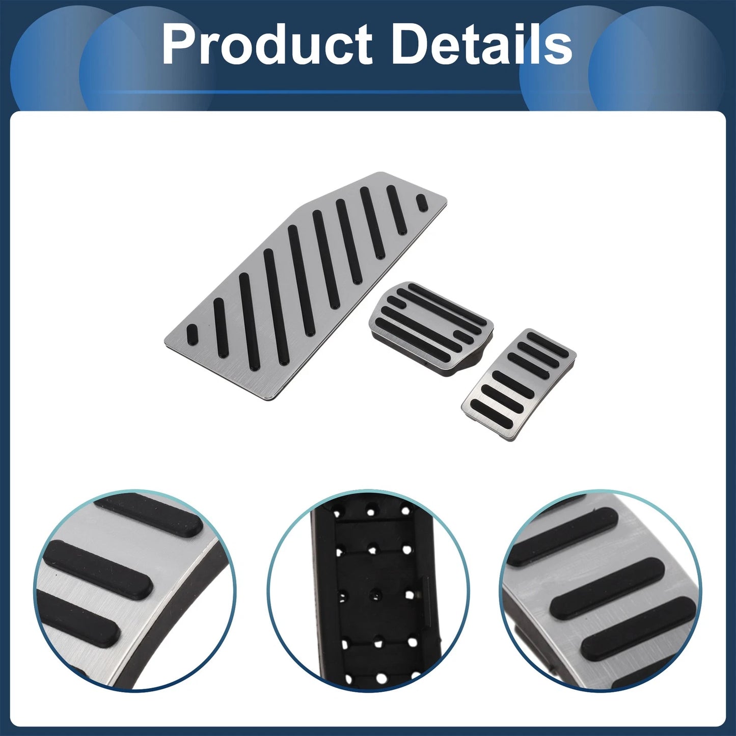 3 x Automatic Foot Accelerator Pedal Covers for Ford Edge (2023)