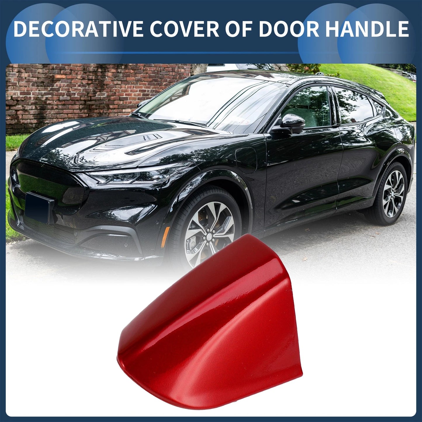 Front Left Door Handle Cover for Ford Mustang (2015-2020) ABS Red 1 Pc