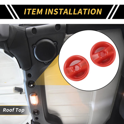 Roof Top Mounting Knob Screw Cover for Jeep Wrangler JK (2007-2017) Red