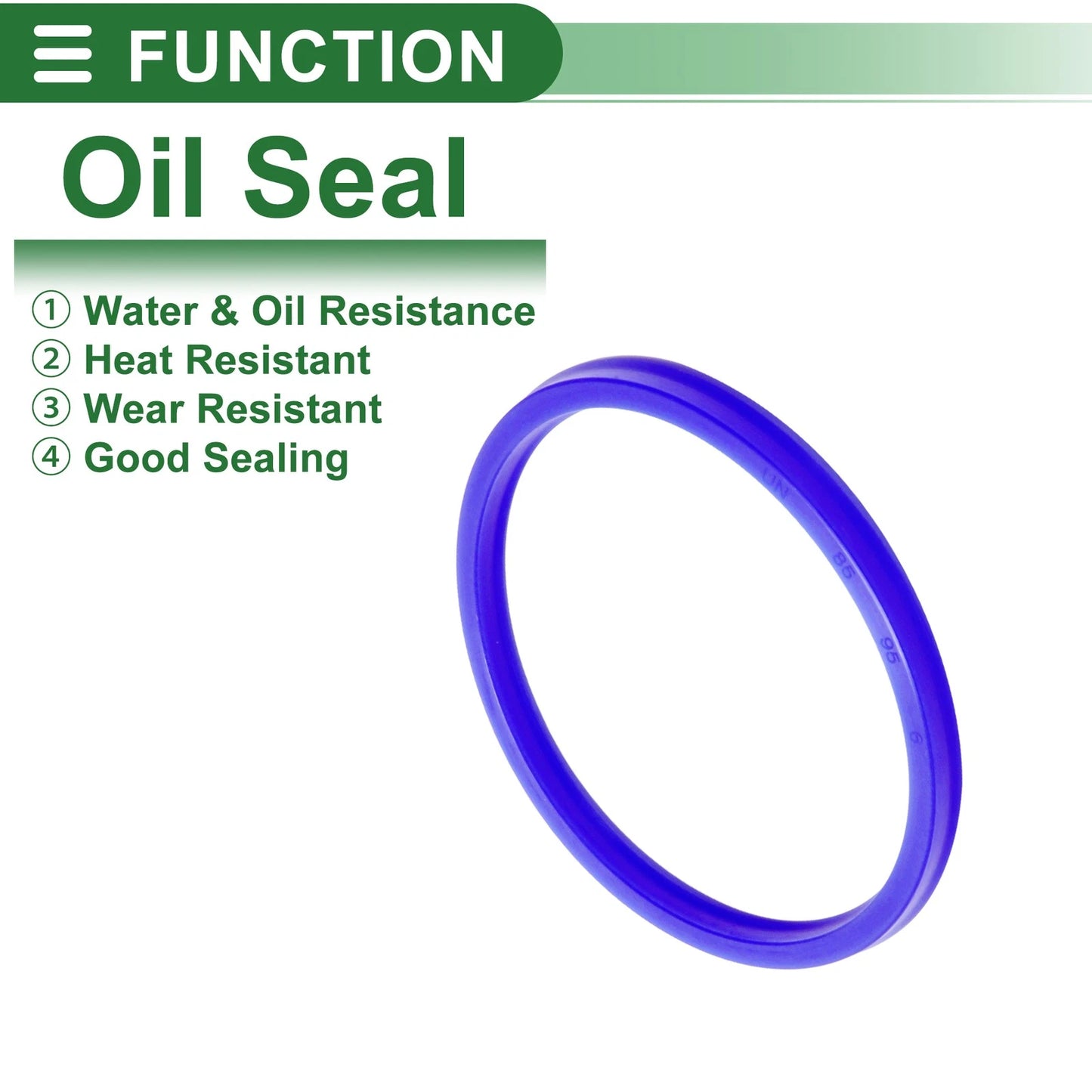 Oil Seal Seal Ring Rotary Shaft Seal TPU 85x95x6mm High Pressure Blue 5 Pcs