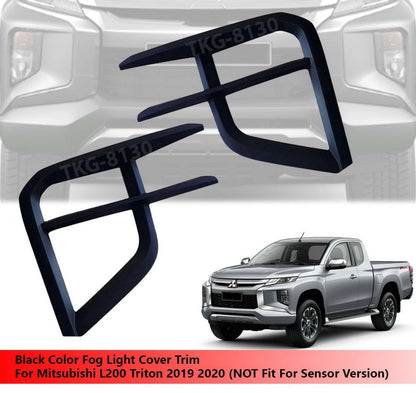 Black Fog Light Covers for Mitsubishi L200 Triton (2019-2020)