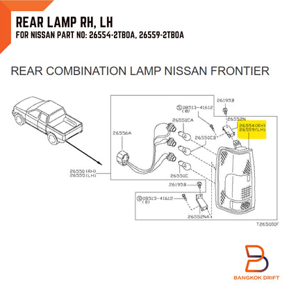 Rear Tail Light Lamp for Nissan Navara D22 (1998-2004)